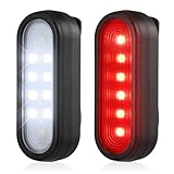 ZLCBBD LED Clip Lampe - Lauflicht Klein Stirnlampe - 2 Stück USB Aufladbar Blinklicht mit 2 Leuchteffekte für Kinder Schulranzen Laufen Joggen Camping Rucksack Kleidung (Schwarz)