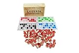 Bingo-Spiele Lotterie, 48 Karten und 90 Spielsteine mit 2 Seiten und Aufbewahrungsbox aus Holz.