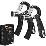 Handtrainer,2er-Set Handtrainer Unterarmtrainer,Verstellbarer Griff 5-60 kg,Hand Unterarm Trainingsgerät,Grip Griffkraft Trainer,Rutschfester Griff,Für Sportler und Wiederherstellung der Hand, Schwarz