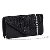 OSDUE Kettentasche, Clutch Damen, Glitzer Abendtasche, Elegante Envelope Tasche Kettentasche Schultertaschen für Hochzeit Party Freizeit Date