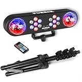Fuzzix AllStar2 LED Disco Licht mit Fernbedienung, Discokugel und 2x PAR Partylicht Set, DJ Licht Stativ, Lichtorgel Musikgesteuert LED, Discolicht Partylicht, Mobile DJ Lichtanlage, Partybeleuchtung