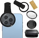52 mm Universal-CPL-Filter Polfilter Aufsteckbarer Handy Filteruniverseller Handy-Objektivfilter CPL Filter Kit mit Objektivclip und Reißverschlussetui