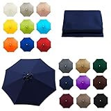 6 & 8 Rippen Ersatzschirmhülle – wasserdichter Baldachin-Stoff für 2 m bis 3,5 m Terrassen-, Garten-, Strand- und Balkonschirme – strapazierfähige Sonnenblende