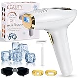 NIKYJM IPL Geräte Haarentfernung Laser mit Kühlfunktion, 3 Erweiterte Funktionen HR/SC/RA, 9 Energiestufen, 999,999 Lichtimpulse Laser Haarentfernun für Männer/Frauen/Gesicht/Bikini/Körper (Weiß)