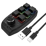 Ranuw Makro-Tastaturknopf, 6 Tasten, 1 Knauf, mechanische Tastatur, Einhand-Tastatur, Spiel, Macropad, Hot-Swap-Mini-Tastatur, Gaming-Tastatur, Einhandbedienung, 6 Tasten, Tastatur,