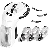 Vixic Prägegerät, Beschriftungsgerät Prägegerät, Tragbares Prägegerät, Beschriftungsgerät Retro mit 3 Prägebändern für zu Hause und für Bastel- und Hobbyprojekte (£/€, Ä, Ö und Ü)