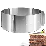 Menz Tortenring verstellbar - Edelstahl Kuchenring, Tortenring 8,5 cm hoch, Backring verstellbar Ø 16-30 cm, Stabiler Tortenring Skala zum Backen, Tortenform zum Dekorieren