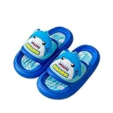 QIANDW Kinder-Hausschuhe mit Cartoon-Motiv, niedlich, rutschfest, für Jungen, Hai, Blau, 26/27#