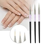 Nail Art Stift 3 Stück Nail Art Punktierung Stift Zeichenwerkzeug Nagelbohrer Zeichenpinsel für Marmorierwerkzeuge Set Strass Griff (BLACK)