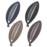 MOTIBACK 4 Stück Banana Clip, Banana Hair Clip, Bananenspange Haare, Bananen Haarspangen Damen Groß, Vintage Fischschwanz Bananenspange für Dickes und Dünnes Haar