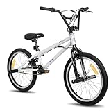 Hiland 20 Zoll BMX, 360° Rotor-System, Freestyle, 4 Stahl Pegs, Kettenschutz, Freilauf weiß kinderfahrrad