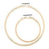 Aysatogc 2 Stück Stickrahmen 15cm,10cm Embroidery Hoop Verstellbarer Runder Stickrahmen aus Bambus Kreuzstich Hoop Ringe für Kreuzstich, DIY-Werkzeuge, Stickereien Kunstwerke