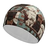 Blaue Gitarren-Badekappe für Damen und Herren, hält das Haar trocken, elastische Badekappen für Erwachsenerutschfeste