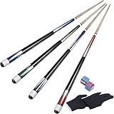 Horse Billard Queue, 58' Billiard Cue Pool Cue Stick 13mm Spitzen für Billard Tisch Sport (Set mit 4 Farben-1)