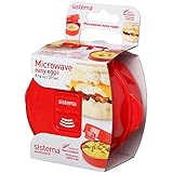 Sistema Microwave Easy Eggs | Mikrowellen-Lebensmittelbehälter für schnelle Eiergerichte mit Dampfventil | 270 ml | BPA-frei | rot