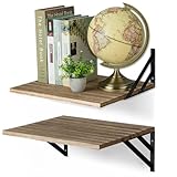 Walasis Wand Regale 30cm Tief Wandregal Holz: Rustikale 40cm Breit Regale für Wände Holzregal für Küche Badezimmer Wohnzimmer - Große Schweberegal für Router Bücher Lautsprecher Mediaplayer