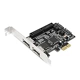 PCIe auf SATA ESATA Adapterkarte, 2 Port PCIe auf SATA ESATA IDE PCB Netzwerkkonverter mit Treiber-CD, 3Gb/s PCIe auf SATA Controller Erweiterungskarte