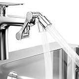 Ghazpmuk Wasserhahn Aufsatz, Rotating Tap Attachment, 1080° Drehbarer Multifunktionaler Verlängerungshahn Mit Perlatoren, Rotierender Wasserhahn Verlängerung Mit Adapter, für Bad und Küche