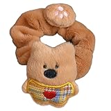 SLXLYH Haargummis, Plüsch, Bühnen-Kopfbedeckung, Cartoon-Welpe, Westie, pelziger Hund in Kleidung, schöne Pfoten für Party, Geburtstag, Kaffeefarbe