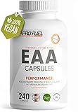 EAA Kapseln hochdosiert 240 Giga Caps mit je 1000 mg EAA (vegan) - Optimiertes Multi-Amino EAA-Pattern (Human Code-Profil) - Ohne Zusatzstoffe - Made in Germany - 100% vegan - ProFuel