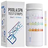 3 in 1 Spa und Pool Teststreifen - 125 Wassertester für freies Chlor, Alkalinität und pH, Präziser Pool tester ph und Chlor