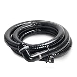 Teichschlauch ID 2.5 cm × 3.0 m schwarz gewellt flexibel verstärkt Wasserfall Teichrohr Sump Pumpenschlauch mit 2 Edelstahl-Schlauchschellen für Gartenteiche, Wasserfälle, Filter