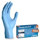 ARNOMED Nitril Einweghandschuhe 100 Stück/Box, L, puderfreie & latexfreie Einmalhandschuhe, Blaue Nitrilhandschuhe, in Gr. XS, S, M, L, XL & XXL verfügbar