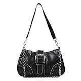 TIAASTAP Umhängetasche Damen Klein Handtasche, Leder Hobo Tasche Shoulder Bag Vintage Y2k Schultertasche mit Reißverschluss für Frauen Clutch Geldbörse Coole Sachen für Teenager Mädchen