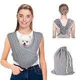 Trendecor Hundetragetasche, Hundetragetuch für Kleine Hunde Verstellbarem Riemen Hundetasche Tragetuch Hund Bis 9kg für Hunde und Katzen Spaziergänge Aktivitäten im Freien (Grau)