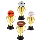 WOONEKY 4 Stück Feier-Wettbewerbstrophäe Spielzeug Geschenke Feier-Trophäenpokal Sporttrophäe das Geschenk Siegerpokal Preisgeschenk Mini schmücken Fußball Requisiten Kind Ornamente