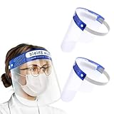 NHQZ 2 Stück Gesichtsschutz-Schirm Face Shield Gesichtsschutz-Schirm Augenschutz Spuckschutz Face-Shield Schutzschild Gesichtsschirm