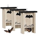 PawHut Fledermauskasten 3er-Set, Fledermaushaus, Nistkasten für Fledermäuse, Fledermausbox zum Aufhängen für Gärten, Obstplantagen, Bauernhöfe, Tannenholz, 18 x 6 x 22,5 cm, Natur