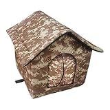 Cat Shelter - Wildes Katzenhaus | Pet House Im Freien | Wetterfest Im Freien Einfacher Zugang Isoliertes Haus Mit Tür | Tragbares Kaltes Wetter Warmes Haustierhaus Für Welpen, Kätzchen Und Kleine Tier