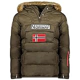 Geographical Norway Bilboquet Herren Parka, warm, wasserdicht – dicker Mantel mit Kapuze, Pelz Outdoor – warme Jacke, winddicht, Winter, Außenjacke für Männer (Khaki XL)