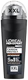 L'Oréal Men Expert XXL 5in1 Deoroller für Männer, Deo Roll-On gegen starken Schweißgeruch, Schwitzen, Achselnässe und weiße Rückstände, Herren 48H Deodorant ohne Alkohol, Carbon Protect, 1 x 100 ml