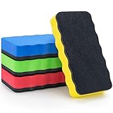 JEFURE Whiteboard Schwamm 4 Stück 4 Farben, Whiteboard Schwamm Magnetisch, Whiteboard Radiergummi für Trockenreinigung auf vielen Oberflächen, Whiteboard Radierer für Whiteboards, Tafeln und Glas