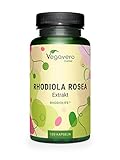 Rhodiola Rosea Kapseln Vegavero® | Premium Rohstoff RhodioLife® | 3% Rosavin & 1% Salidroside | Rosenwurz Extrakt 200 mg | 120 Stück | Vegan