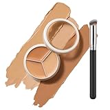 3 Farben Concealer Palette, Correcting Concealer 3 in 1 Concealer Make Up zur Abdeckung von Schatten und Makeln, Korrigiert und Kaschiert Augenringe und Hautunreinheiten, mit Pinsel