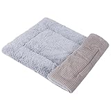 Vejaoo Hundebett Hundematte Weiche und warme Matte Hundekissen für Hunde und Katzen Sofa für Heimtiere XZ014 (Wicker Gray, XL (100X70CM))