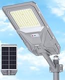 JAYNLT Solar Straßenlaterne für Außen, Solarlampen mit Bewegungssensor, 6500K Solarleuchten Dämmerung bis zum Morgengrauen, IP68 Wasserdichte Solarstrahler für Gärten Garage