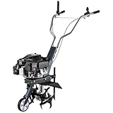 Wiltec Benzin Bodenhacke 36 cm Arbeitsbreite, Gartenhacke mit Motor 144 CCM, Motorhacke 4 Klingen, Bodenfräse mit Antrieb Euro 5, robuste Gartenfräse