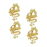 CIYODO 4 Stück Serviettenring Inhaber Party Drachenring rustikal Hochzeit Drachendekor Drachen-Serviettenschnallen einzigartiger Serviettenhalter Drachen Tischdekoration Metall Golden