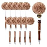 Boutigem Flauschige Kugelschreiber, Plüsch-Kugelschreiber, Kunststoffperlen, Kugelschreiber für Schule, Büro, DIY, personalisierter Stift, Studenten, Schreiben, Kamel, 10 Stück