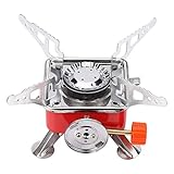 HUGEE Gaskocher Tragbarer - Mini Gas Campingkocher,Gaskocher Camping,Folding Metal Canister Stove Camping Gas Stove for Hiking,Picnic,Trekking and Outdoor Activities