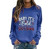 Generisch Weihnachts Pullover Damen Xmas Pulli Rundhalsausschnitt Shirt Regular Fit Tops Teenager Mädchen Sweatshirt Oversize Jumper Weihnachtspulli Damen XXL Hässlicher Weihnachtspullover Damen