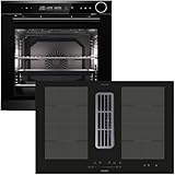 Oranier Dampf Einbau-Backofen Set EBD830 autark - 14 Funktionen & Flächen-Induktion 80 cm mit Kochfeldabzug KFA590-4 Kochzonen & Slider-Steuerung