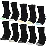 Occulto 10 PAAR SOCKEN für DAMEN aus BAUMWOLLE (Modell: Gertrud) Schwarz-pastell 39-42