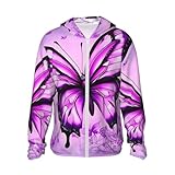 Herren-Sonnenhemden, LSF 50+, Schmetterlings-Schutz, Kapuzenpullover, leicht, langärmelig, Rashguard, Schwarz, XXL