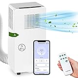 Klarstein Mobile Klimaanlage mit Abluftschlauch, 4-in-1 Klimagerät mit Ventilator, Luftentfeuchter & Nachtmodus, Kleine & Portable Klimaanlage für Wohnung & Büro, App-Steuerung, 7000 BTU