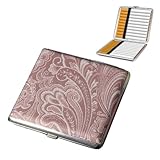 QOWIJEX 1 Stück Zigarettenetui Metall Zigarettenschachtel für 20 Zigaretten, antik Zigarettenetui elegantem Aussehen und besonderem Qualitäten (Rosa)